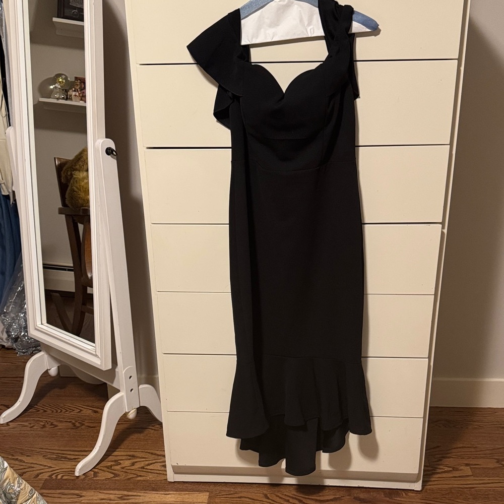 Elegant Black Ruffle Dress